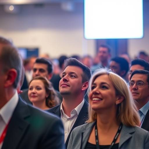 An engaging photograph of attendees at a corporate event, showcasing Luminous Lens Studio's expertise in event photography.